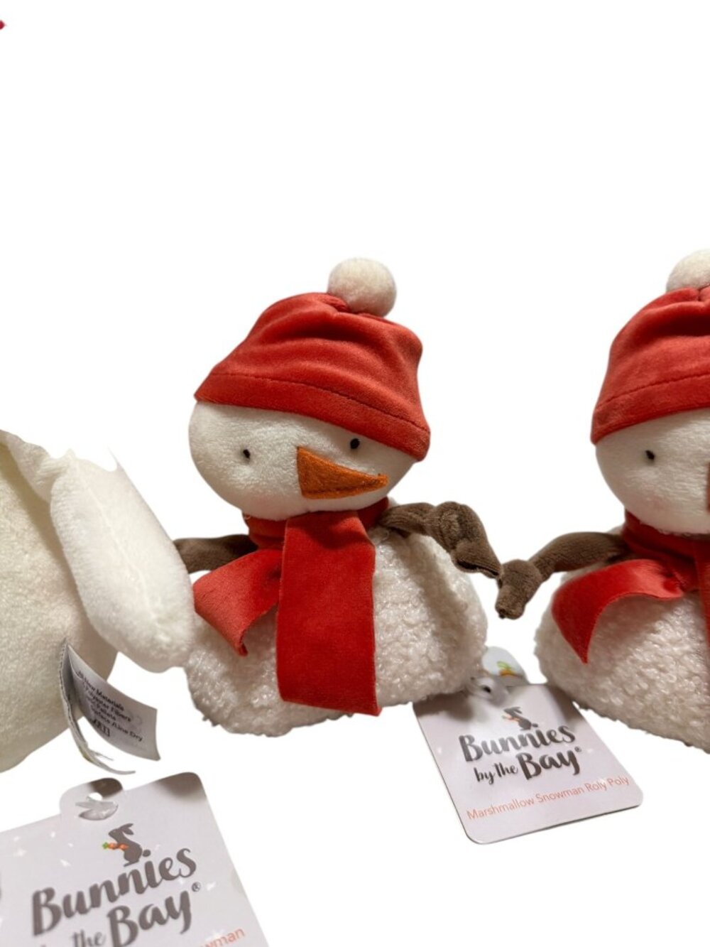 Bunnies By The Bay Marshmallow Snowman Set of 4 Plush Toys With Tags Christmas - Picture 8 of 10